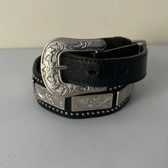 Unique Leather Floral Studded Belt Womens Studded Floral Leather Belts | Boot Barn main image 4